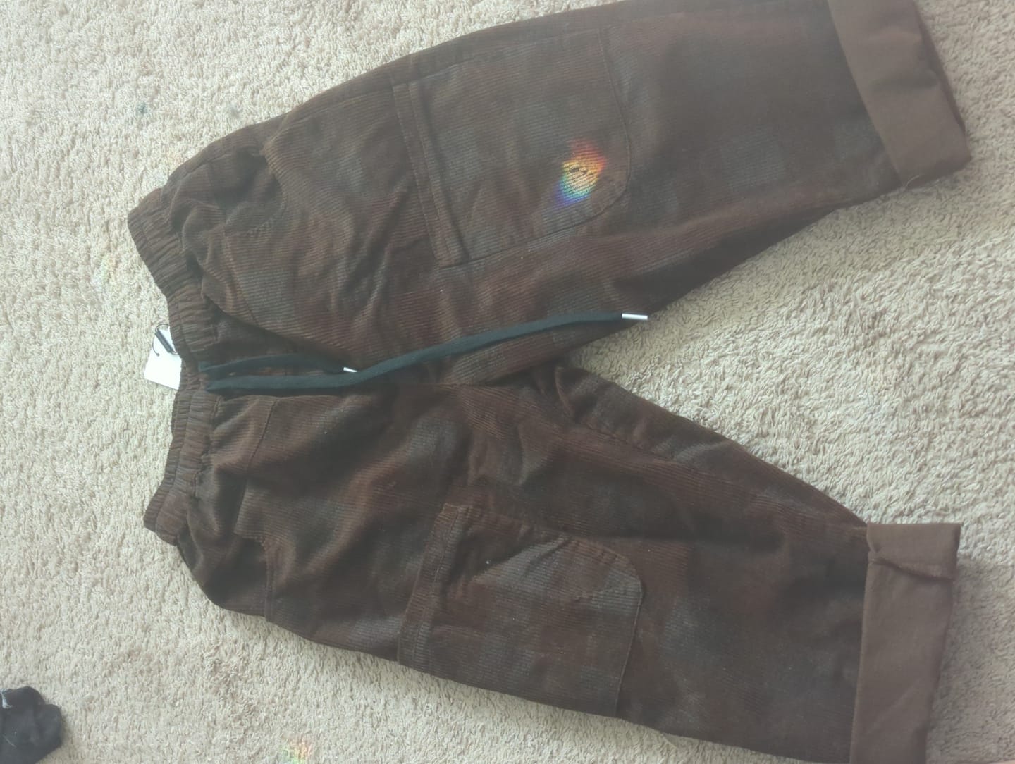 Customer photo review of Plus Size Women Retro Plaid Corduroy Loose Harem Pants