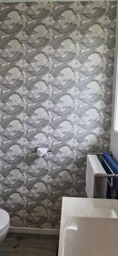 Customer photo review of Tokyo Fish Bowl Wallpaper - Dark Grey