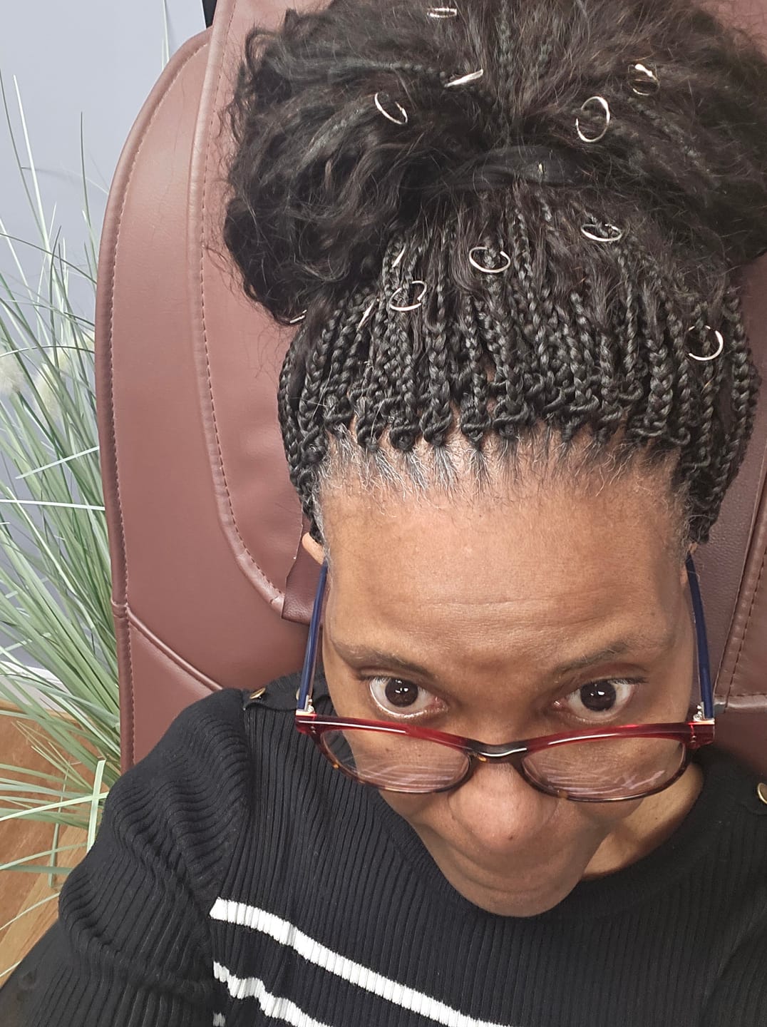 Customer photo review of Crochet Boho Box Braids with Human Hair Curls
