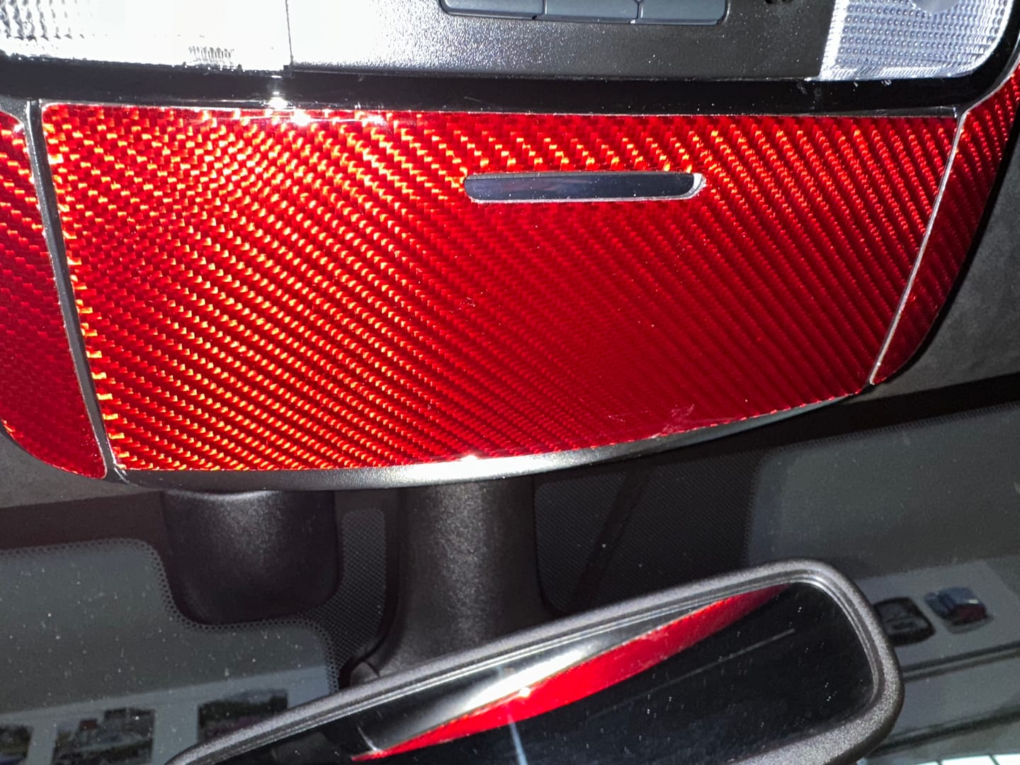 Customer photo review of Real Carbon Fiber Glove Box Handle Overlay for 2011+ Dodge Durango