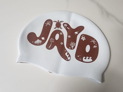 Customer photo review of JAYD Swim Cap || Coral Coast