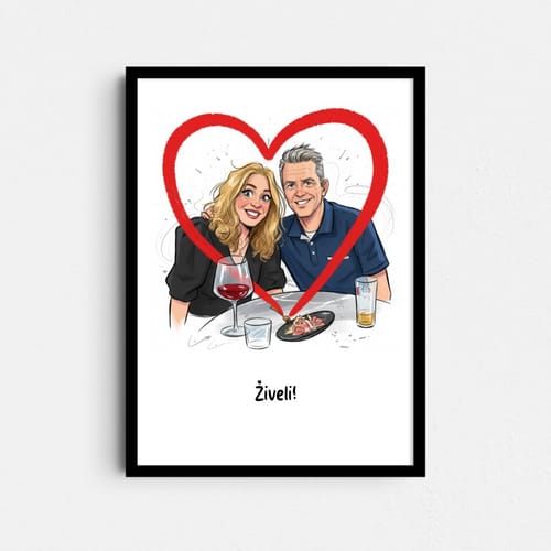 Customer photo review of Vrolijke Karikatuur Hart Tegel – Jouw Foto als Expressieve Karikatuur