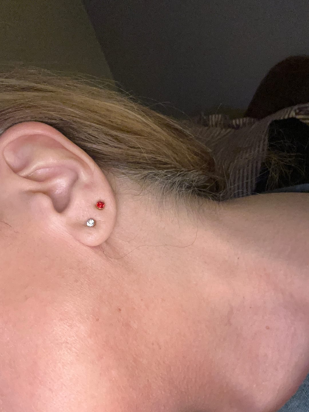 Customer photo review of Birthstone Stud Earrings
