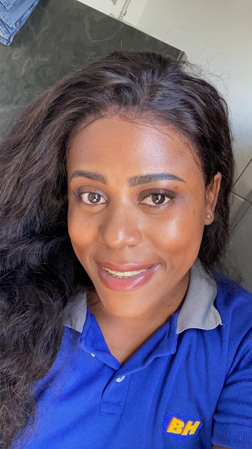 Customer photo review of Lace Front Humana Colete Cacheada Repartição Livre 13x6