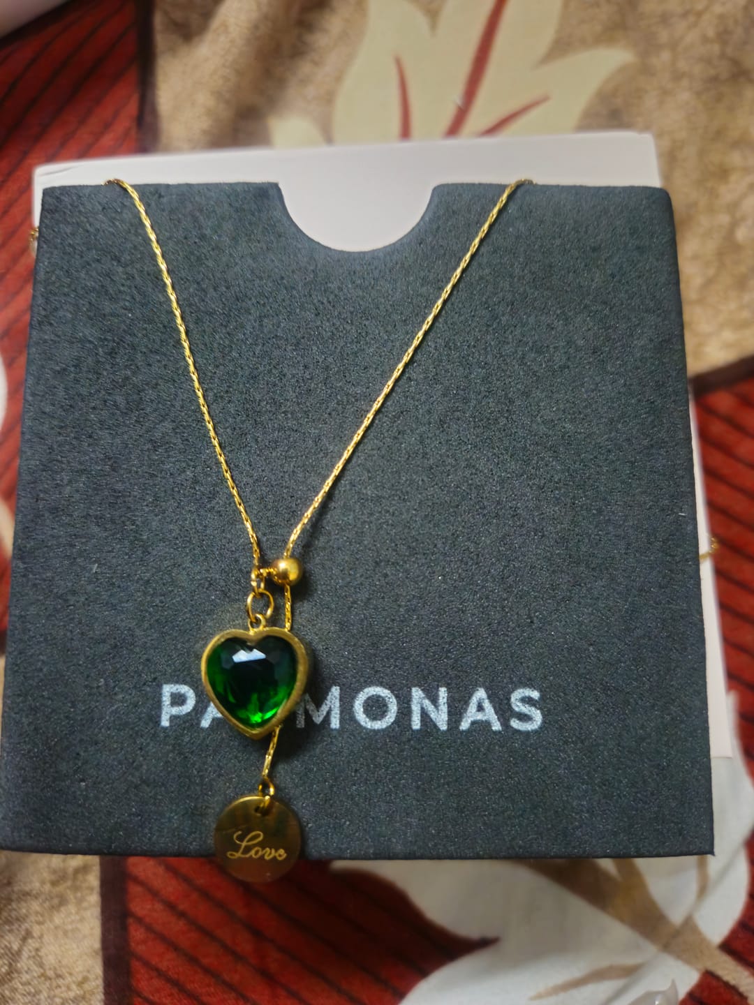 Customer photo review of Emerald Love Necklace