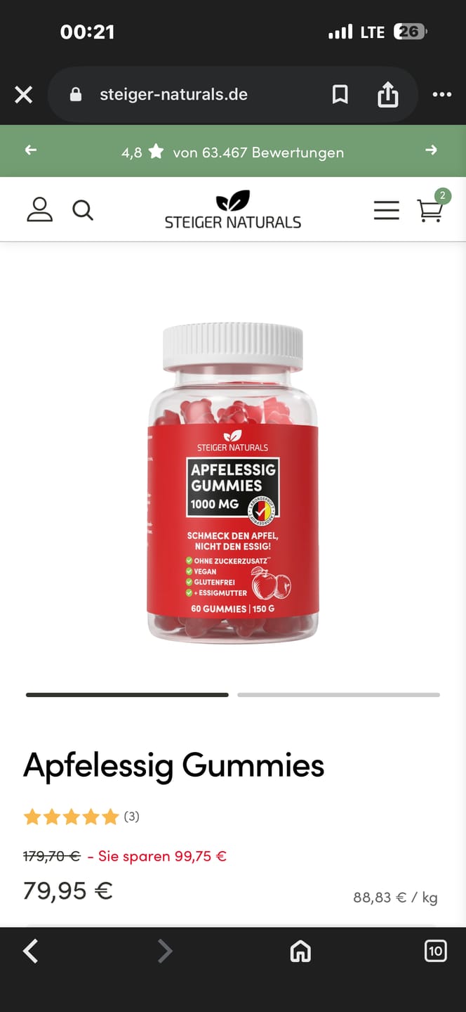 Customer photo review of Apfelessig Gummies