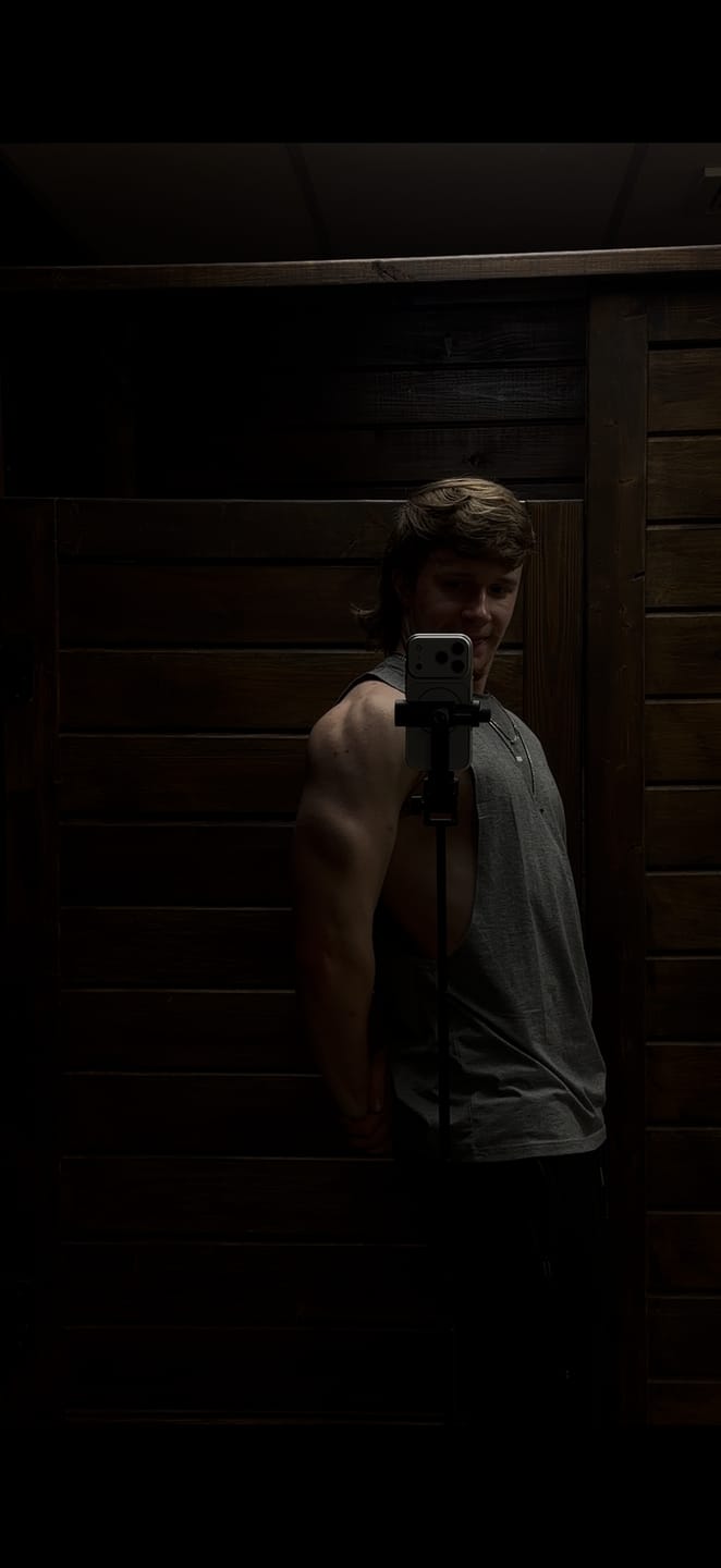 Customer photo review of Mystery Men's Cut Off/Tank - Final Sale