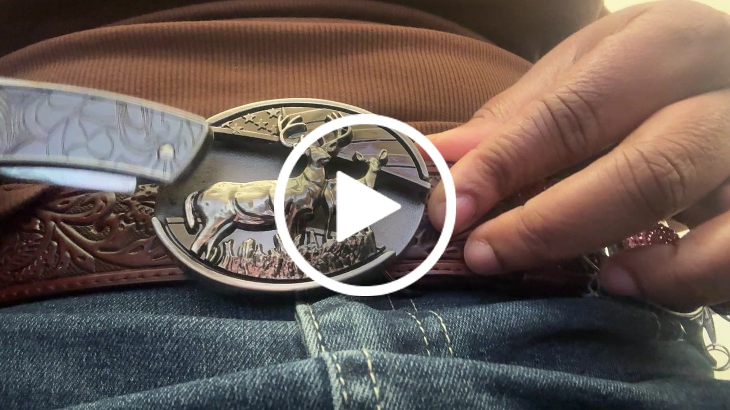 Customer video review of Western Gadget DIY Hidden Knife Buckle Longhorn Bull Pendant Bundle Set