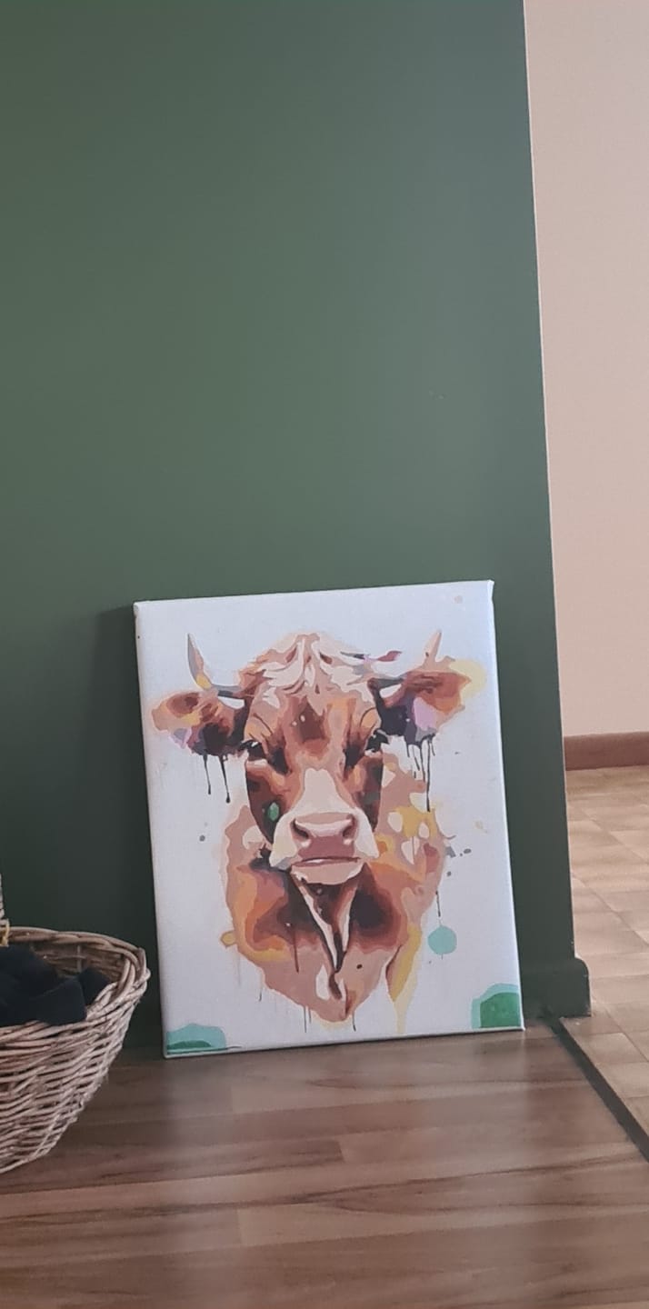 Customer photo review of Brown Cow | Paint by Numbers
