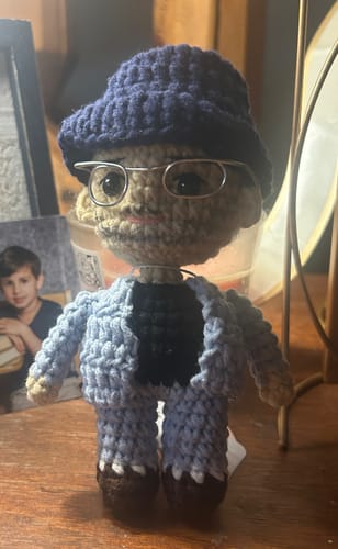 Customer photo review of Dolly® Personalized Crochet Doll with Photo Card