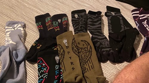 Customer photo review of Lucky Dip | Compression Shred Socks