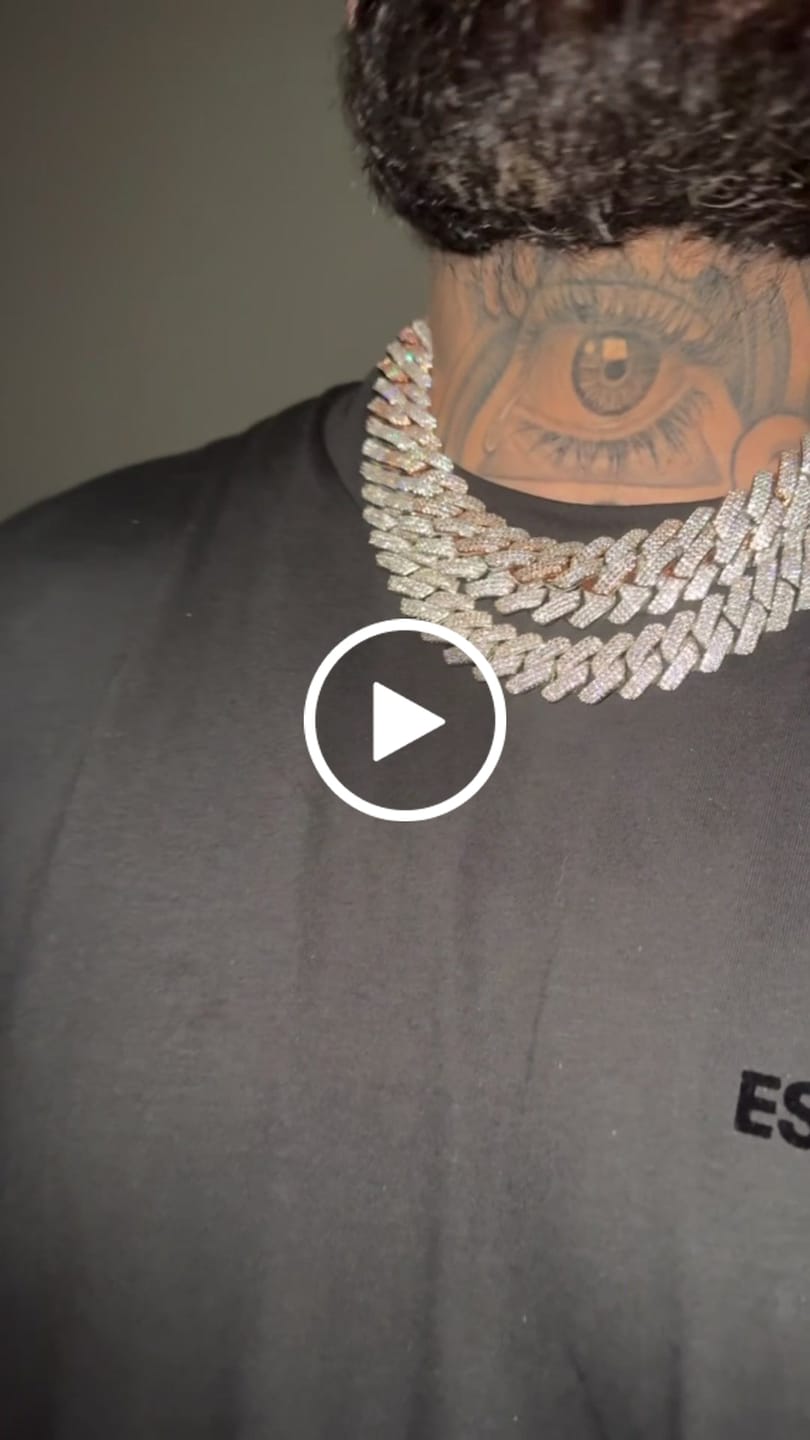 Customer video review of 20mm Monaco Chain - White Gold