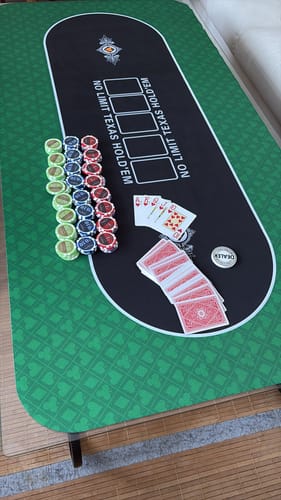 Customer photo review of Poker Mat Luxury Green 140x70