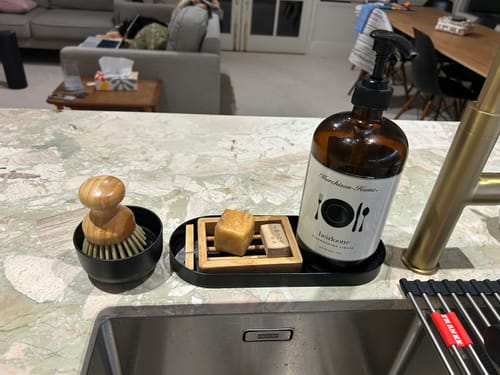 Customer photo review of Vintage Bamboo Palm Brush Set