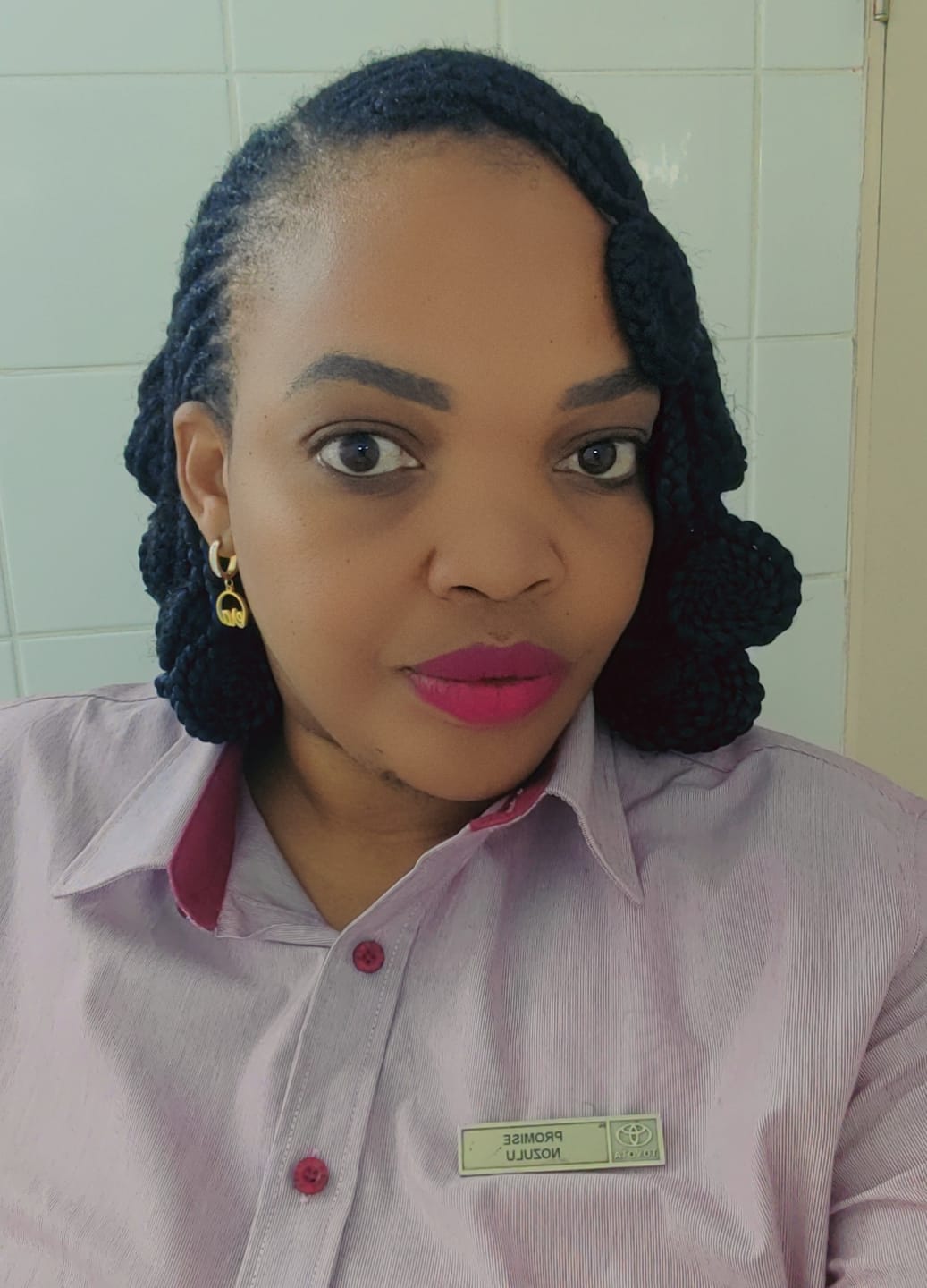 Customer photo review of Gold Precious Logo Earrings
