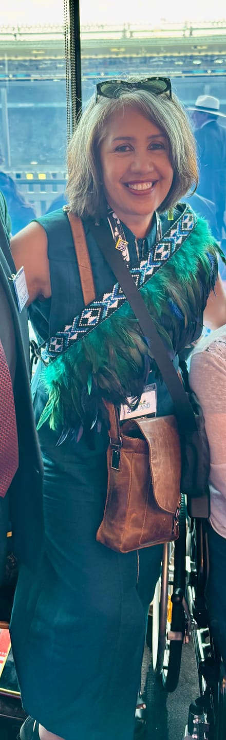 Customer photo review of Paua Blue Ceremonial Short Korowai