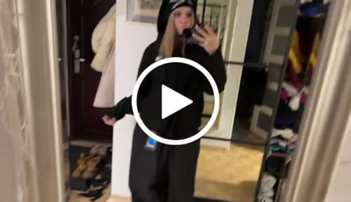 Customer video review of Women's Beige Baggy Wear-resistant Waterproof Snow Pants