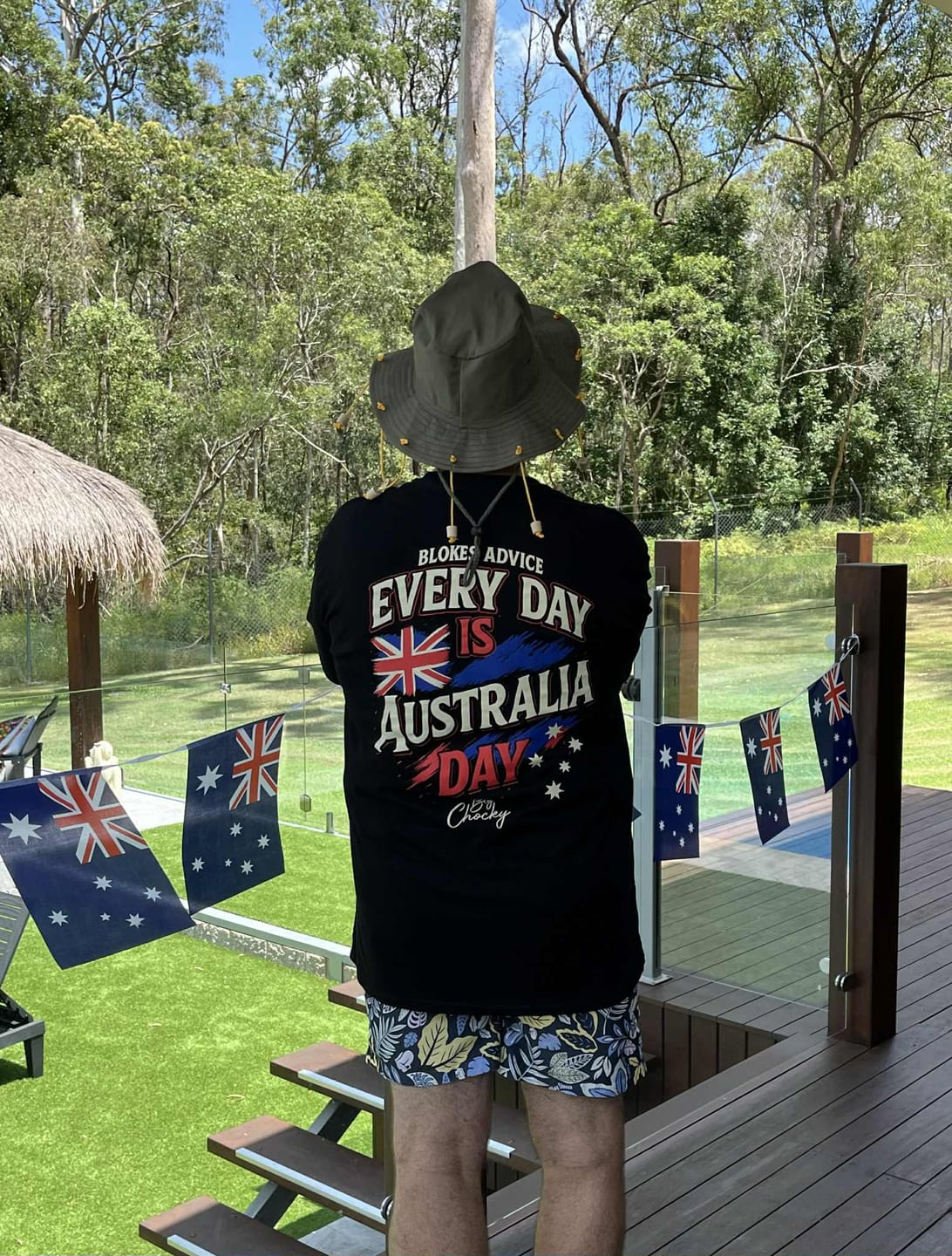Customer photo review of Big Chocky | Aussie Day Tee