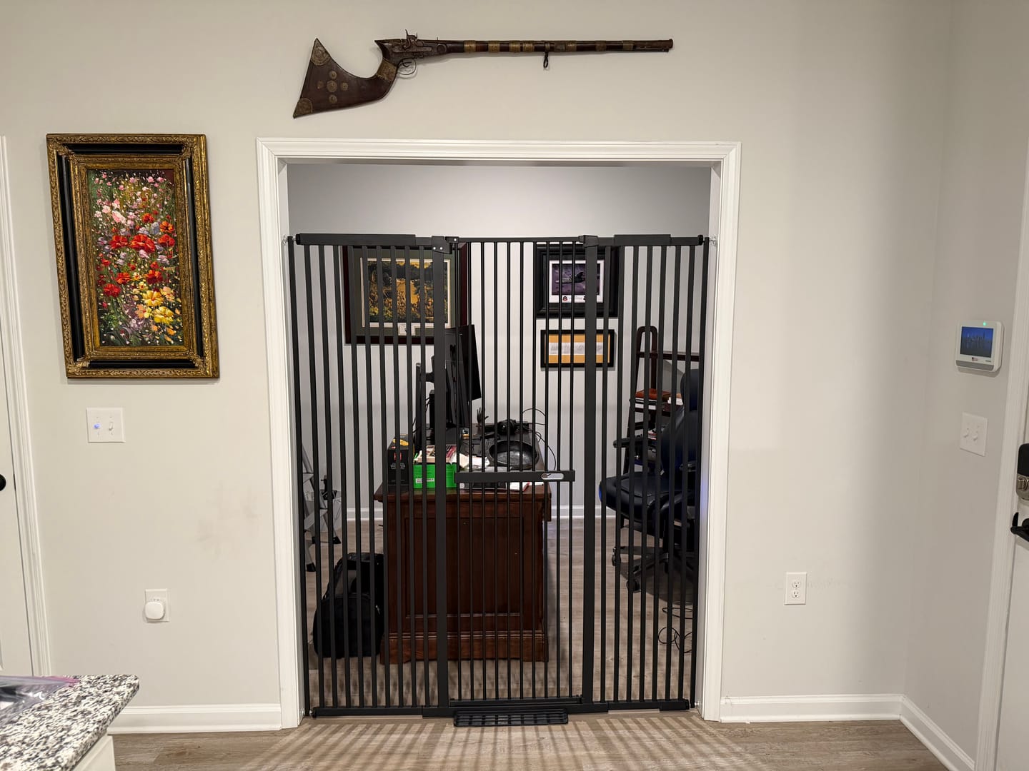 Customer photo review of FairyBaby 72" Tall Cat Gate with Narrow Bar Spacing