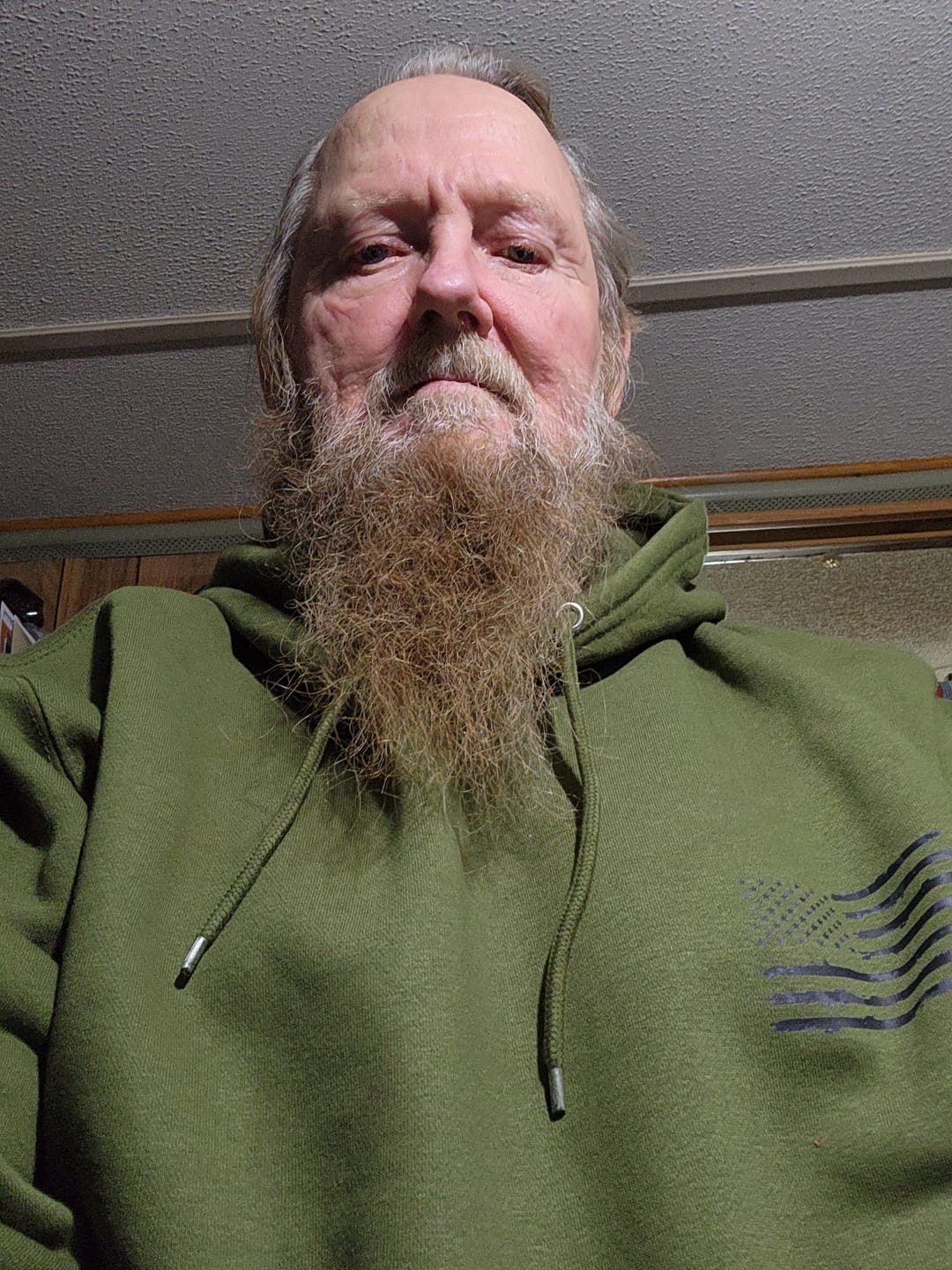 Customer photo review of Camo American Flag Hoodie