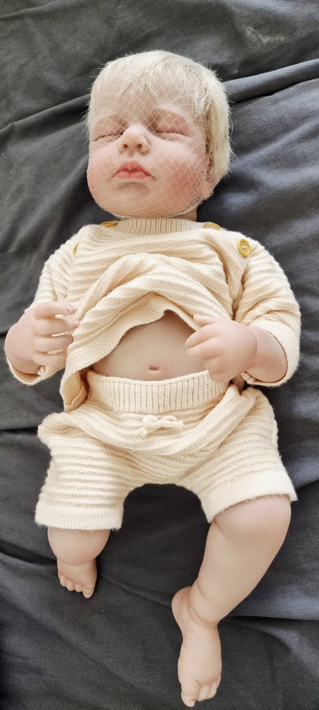 Customer photo review of “Joshua” - 19 Inch Lifelike Reborn Doll Hand-Rooted Hair Full Vinyl Body