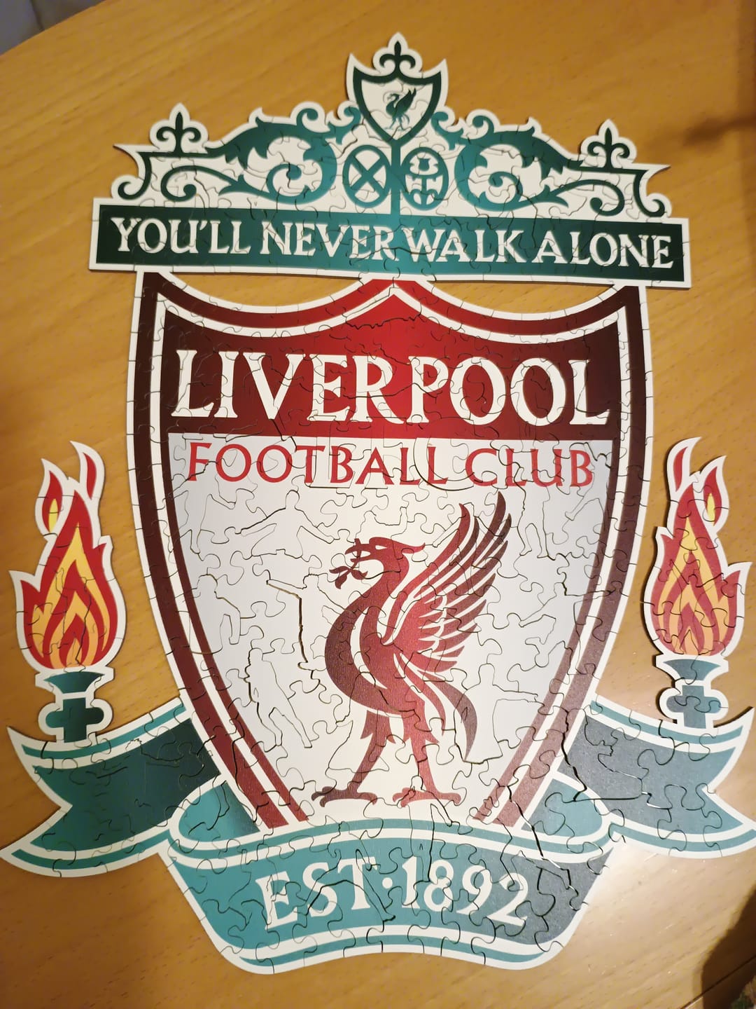 Customer photo review of Liverpool FC® Logo - Wooden Puzzle