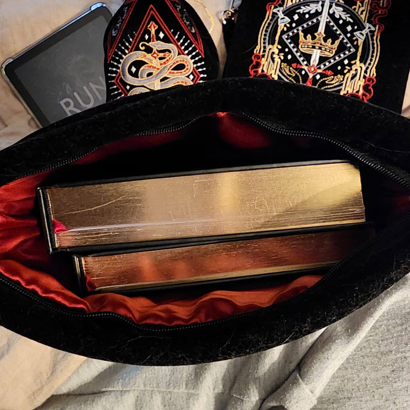 Customer photo review of Serpents & Swords Book Sleeve - Black