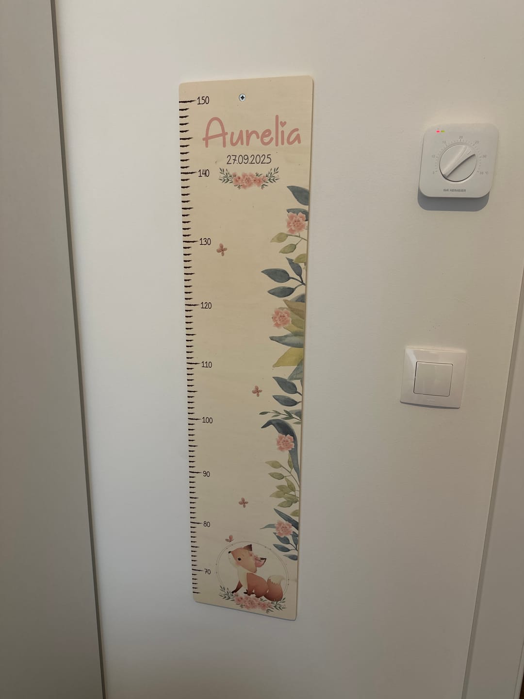 Customer photo review of Messlatte Kinder Holz & Aluverbund - Fuchs
