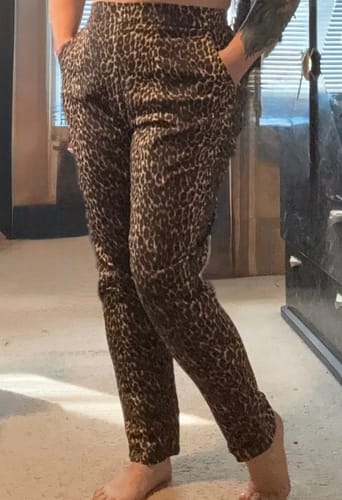 Customer photo review of NEW FIT - Cigarette Pants in Leopard Print - Vixen by Micheline Pitt