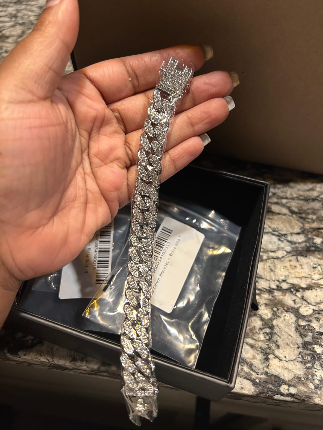 Customer photo review of 13mm Cuban Chain + Bracelet - White Gold