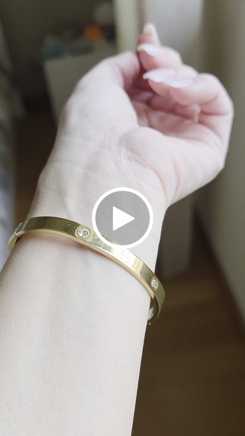 Customer video review of Bracciale Rigido con Zirconi – Oro Giallo, Oro Rosa o Oro Bianco