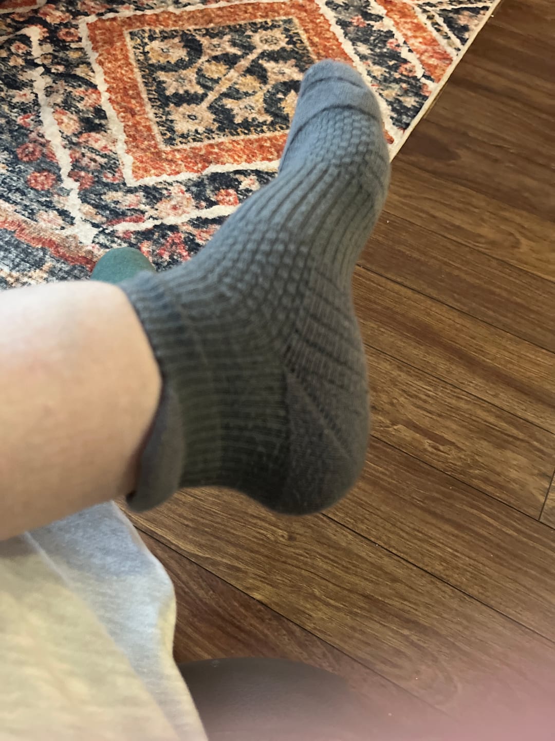 Customer photo review of Gray Ankle Compression Socks 5-Pack Bundle