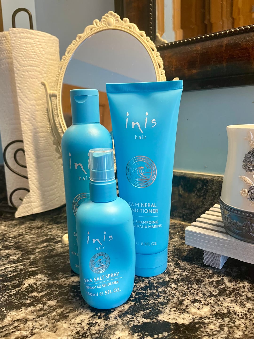 Customer photo review of Inis Sea Salt Hair Spray 150 ml / 5 fl. oz.