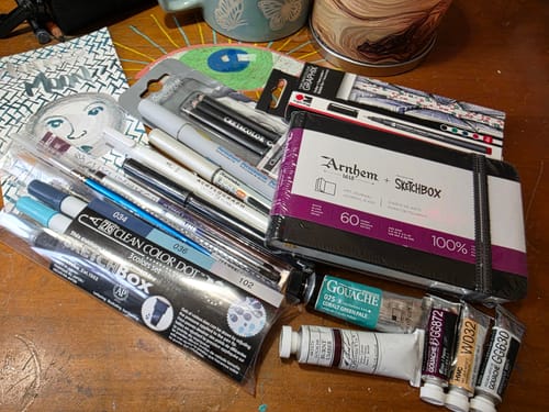 Customer photo review of Art Journaling Mixed Media Grab Bag