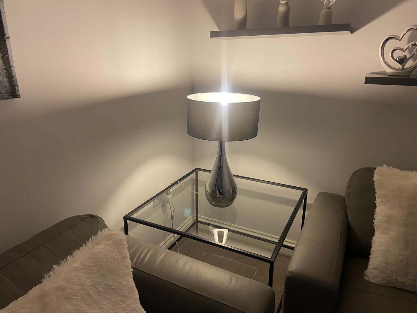 Customer photo review of Madison Glass Metal Coffee Table - Black