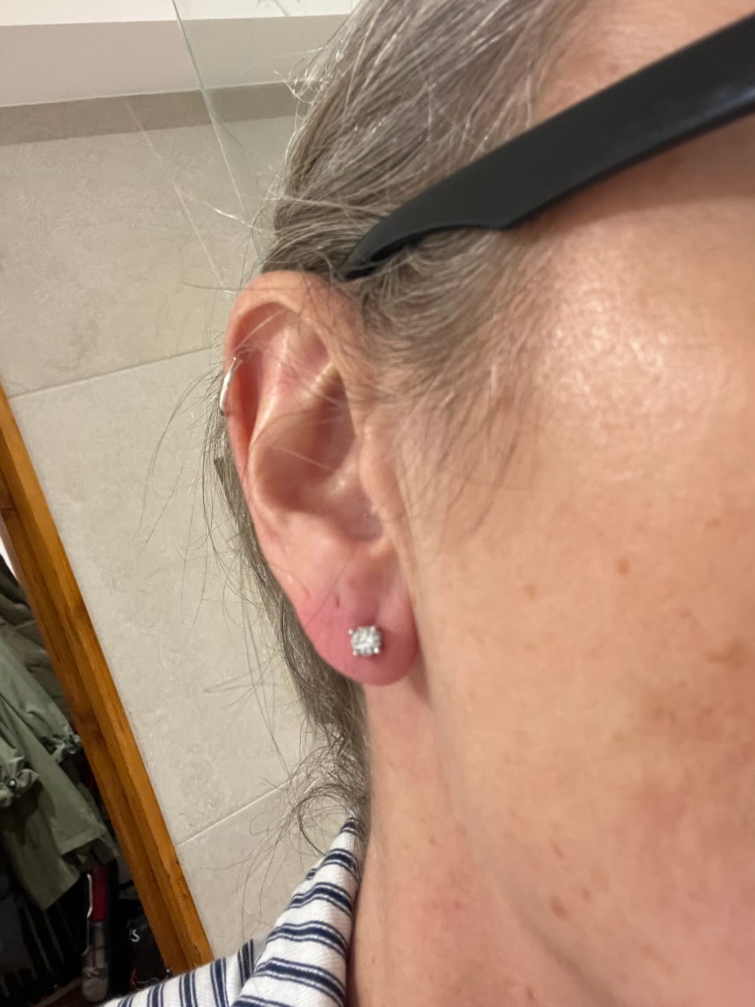 Customer photo review of World's First Lab Grown Diamond Sleep Stud Earrings