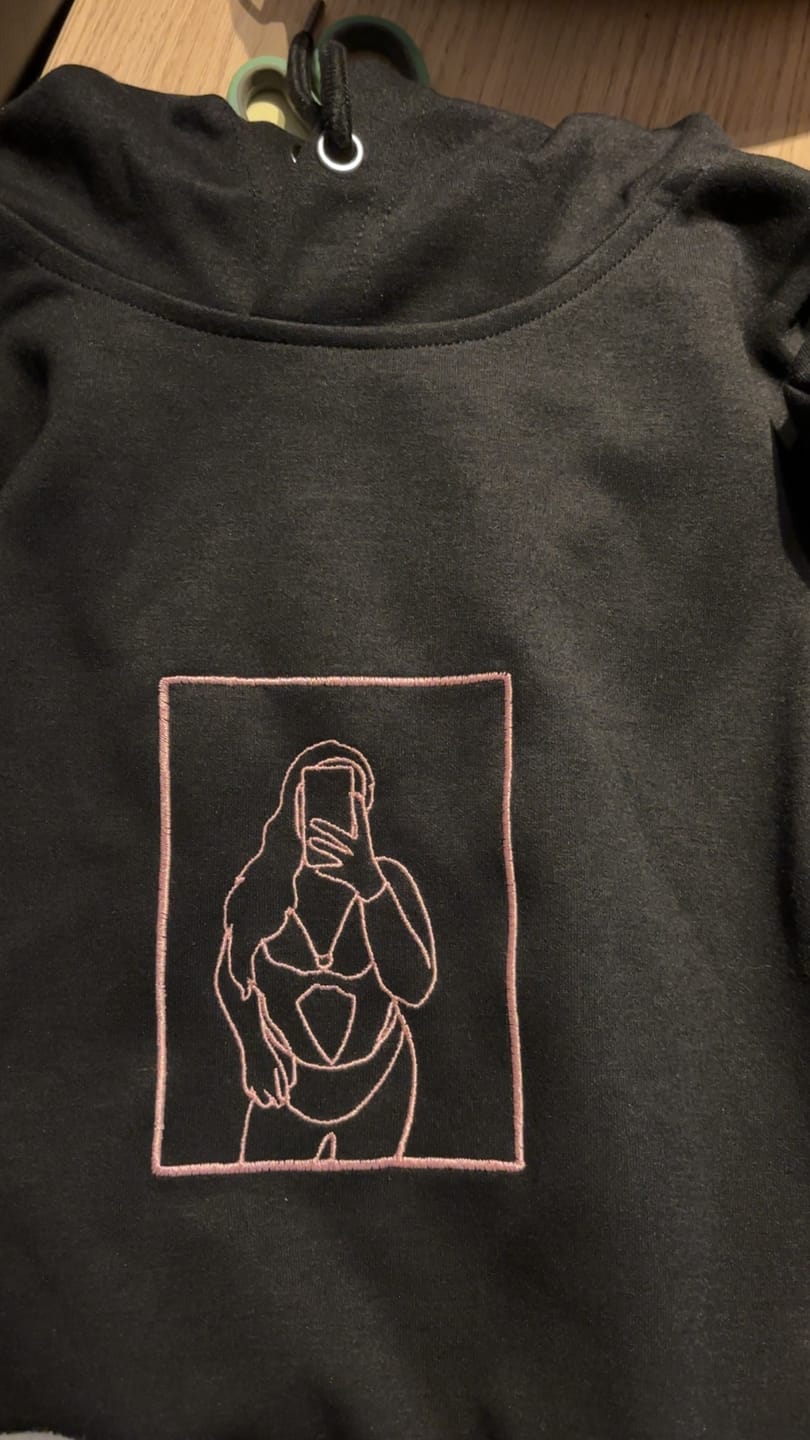 Customer photo review of Custom Embroidered Spicy Sweatshirt