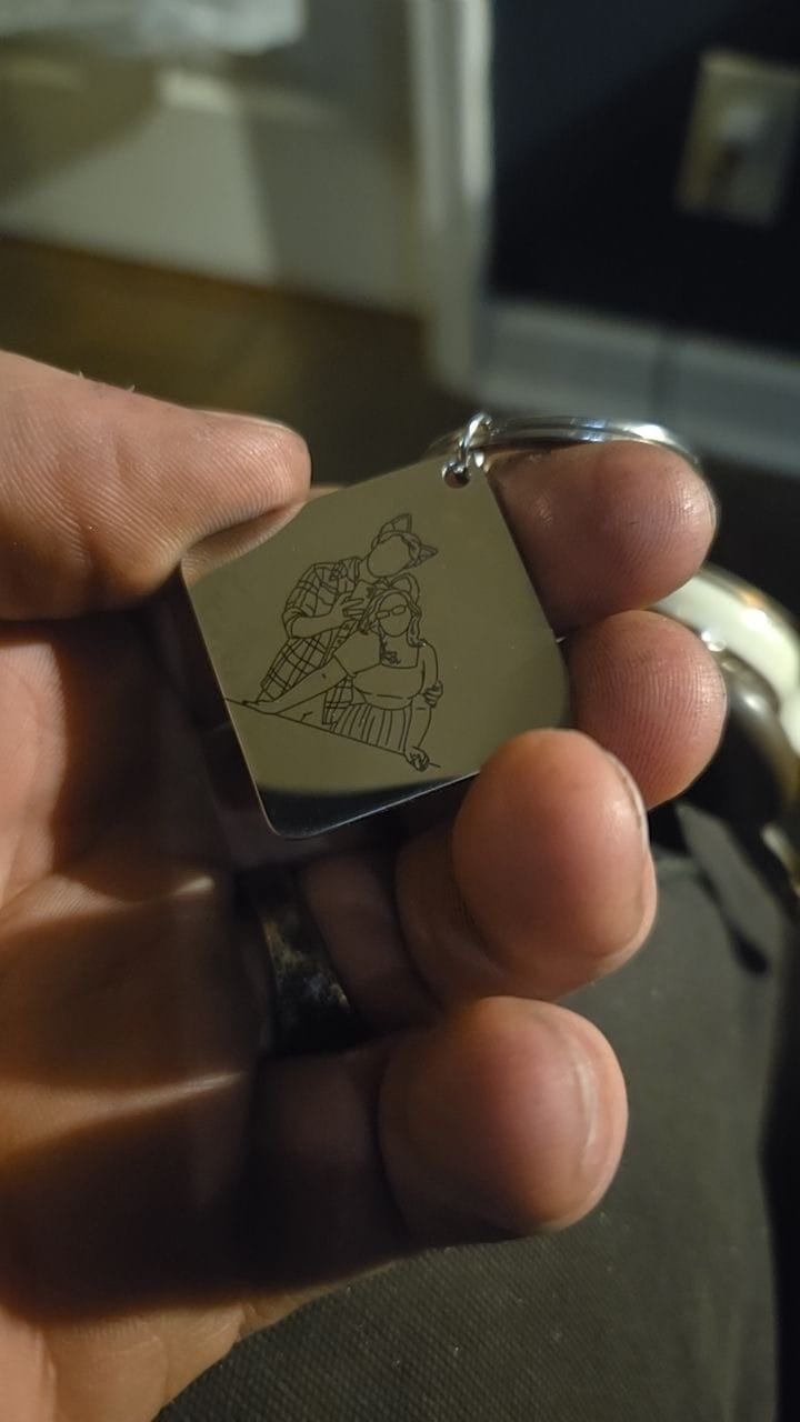 Customer photo review of Soulmate Custom Engraved Photo Keychain