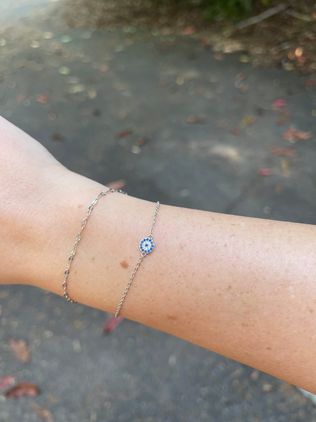 Customer photo review of Round Evil Eye Pave Bracelet