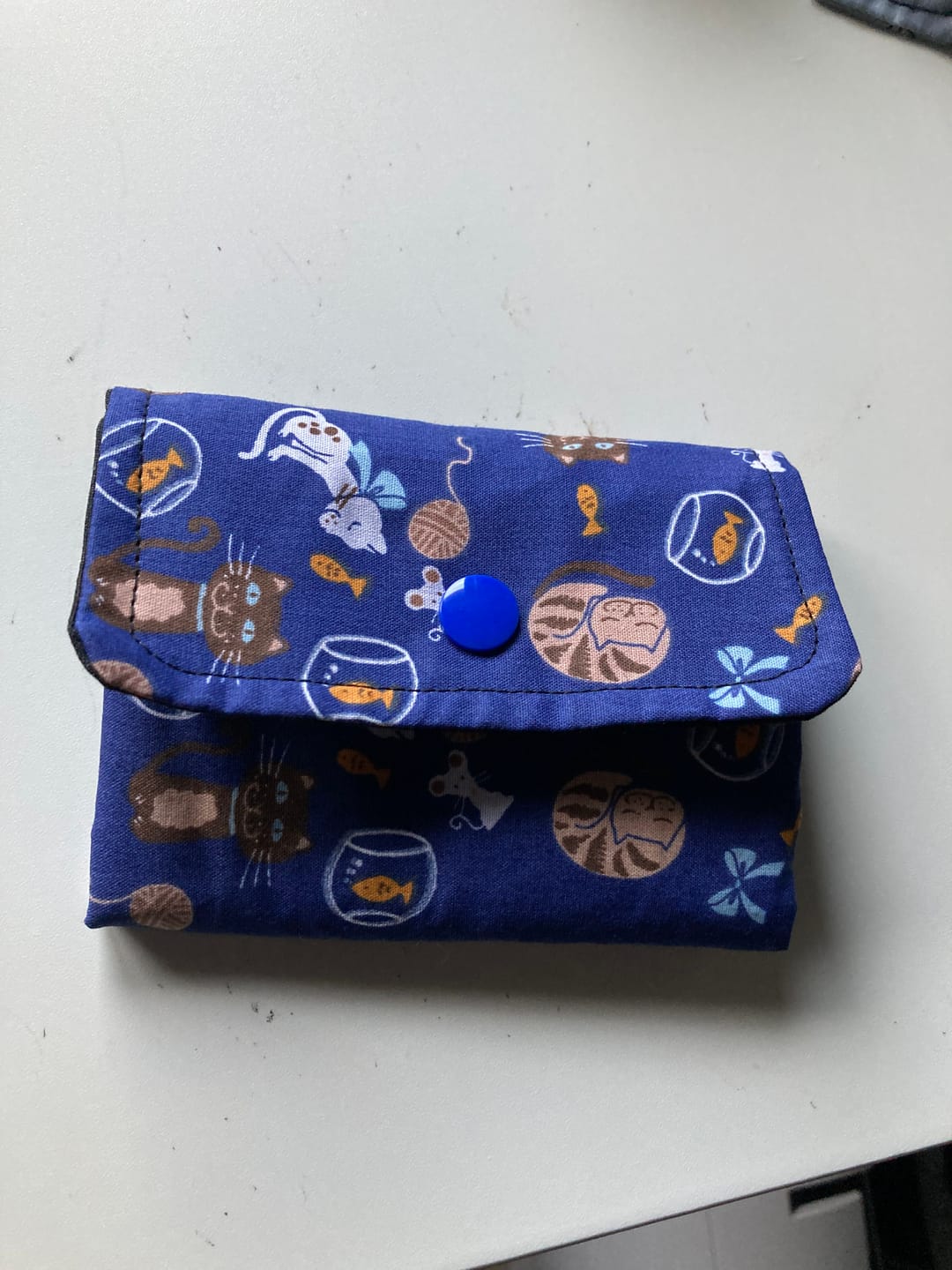 Customer photo review of Cats, Mice and Fish on Navy Polycotton Fabric