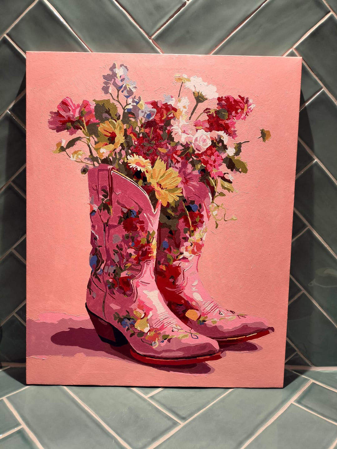 Customer photo review of Cowboylaarzen met bloemen
