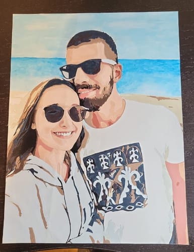 Customer photo review of Custom Portrait Paint By Numbers