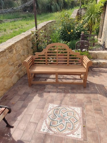 Customer photo review of Teak Garden Furniture Lutyens Bench – Classic Teak Outdoor Seating