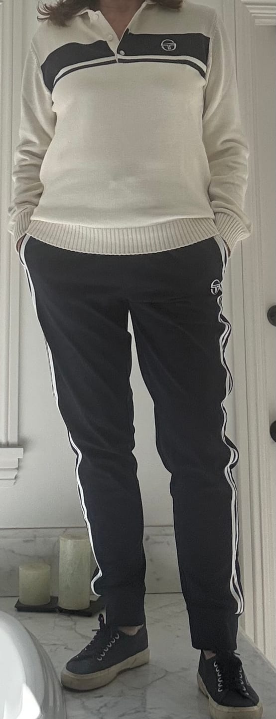 Customer photo review of Damarindo Track Pant Archivio- Maritime Blue/ White
