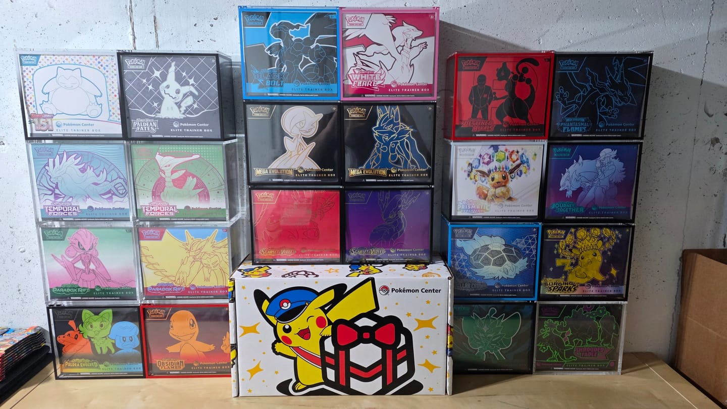 Customer photo review of Premium Colored Acrylic Pokemon Elite Trainer Box “ETB” Case
