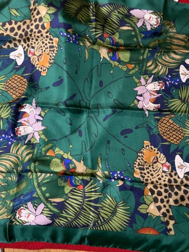 Customer photo review of Beckford Silk Jungle Scene Vintage Silk Scarf