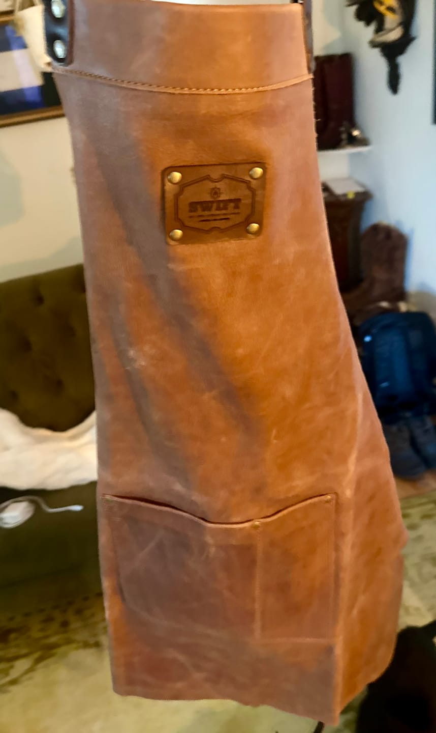 Customer photo review of Personalized Leather Apron