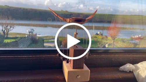 Customer video review of MarinerPoet™ Handcrafted Wooden Manta Ray Automaton