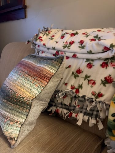 Customer photo review of Roses All Over Anti Pill Premium Fleece Fabric
