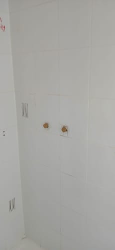 Customer photo review of Premium White Sparkle Gloss Shower Wall Panel – 1M x 2.4M